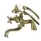Kingston Brass KS227AB Deck Mount Clawfoot Tub Faucet with Hand Shower, Antique Brass KS227AB - alternate 1